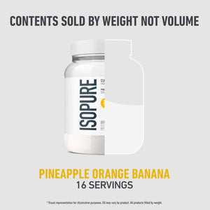 Isopure Clear Whey Isolate Protein Powder, Lactose Free, Gluten Free, Naturally Flavored, Pineapple Orange Banana, 20g Protein Per Serving, 1.9 Lb, 36 Servings (Packaging May Vary)