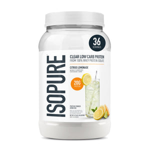 Isopure Clear Whey Isolate Protein Powder, Lactose Free, Gluten Free, Naturally Flavored, Pineapple Orange Banana, 20g Protein Per Serving, 1.9 Lb, 36 Servings (Packaging May Vary)