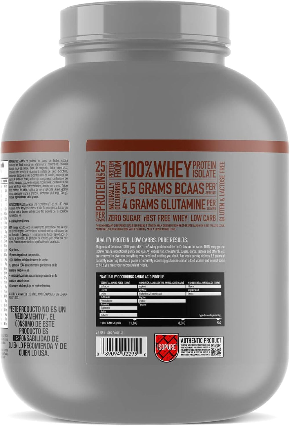 Natures Best Isopure Low Carb Protein Powder, 100% Whey Protein Isolate, Flavor: Dutch Chocolate, 4.5 Pound (Packaging May Vary)