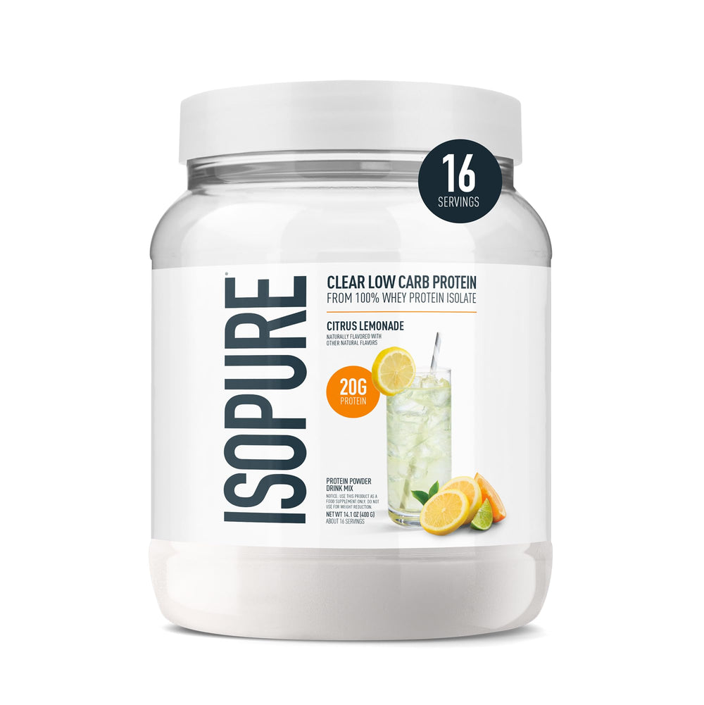 Isopure Clear Whey Isolate Protein Powder, Lactose Free, Gluten Free, Naturally Flavored, Pineapple Orange Banana, 20g Protein Per Serving, 1.9 Lb, 36 Servings (Packaging May Vary)