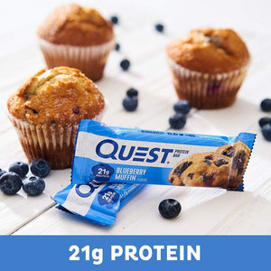 Quest Vanilla Milkshake Protein Powder with 24g Protein, Blueberry Muffin Protein Bars with 21g Protein, 1.6lb Powder, 12 Count Bars
