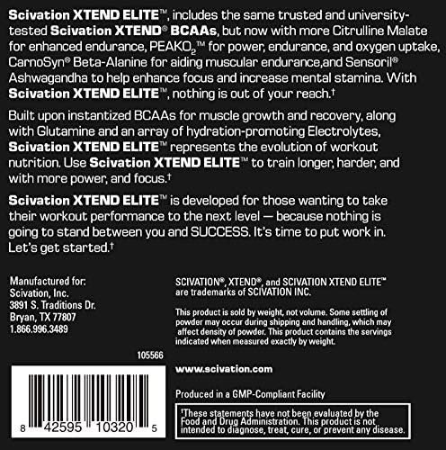 Scivation Xtend Elite Bcaa Powder Sour Gummy | Sugar Free Post Workout Muscle Recovery Drink with Amino Acids | 7g bcaas for Men & Women | 30 Servings