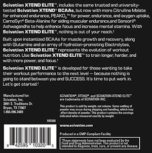 Scivation Xtend Elite Bcaa Powder Sour Gummy | Sugar Free Post Workout Muscle Recovery Drink with Amino Acids | 7g bcaas for Men & Women | 30 Servings