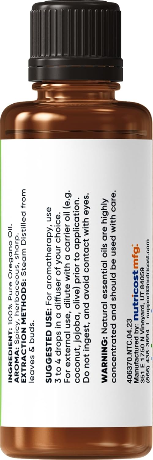 Nutricost Oregano Essential Oil - 100% Pure Oregano Oil - 1 Fl Oz (30 ml)