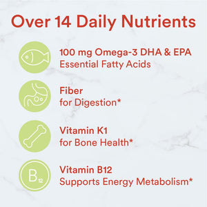 SmartyPants Kids Multivitamin & Fiber Gummies: Prebiotic Fiber to Support Kids Digestion with Vitamin D3, C, Vitamin B12, B6, A, Zinc, Biotin, Folate, Three Fruit Flavors, 90 Count (30 Day Supply)