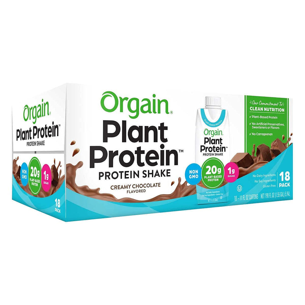 Orgain Plant Protein Shake Chocolate (18 X 11 Fl Oz)Net Wt (198 Fl Oz),