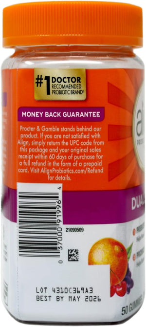 Align Digestive Health Prebiotic + Probiotic Gummies Fruit Flavored - 50 ct