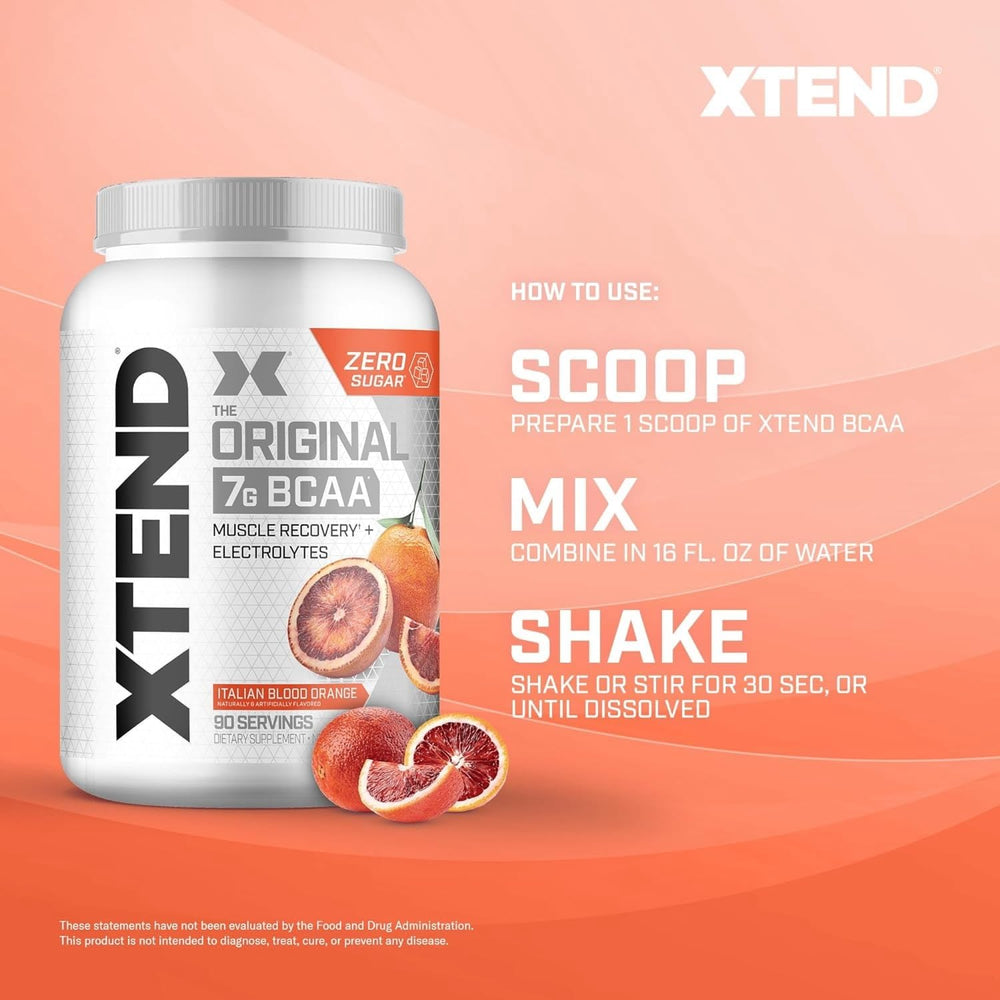 Xtend Original BCAA Powder Airheads Candy Flavor, 7g BCAA and 2.5g L-Glutamine, Sugar Free Post Workout Muscle Recovery Drink with Amino Acids for Men & Women, 30 Servings