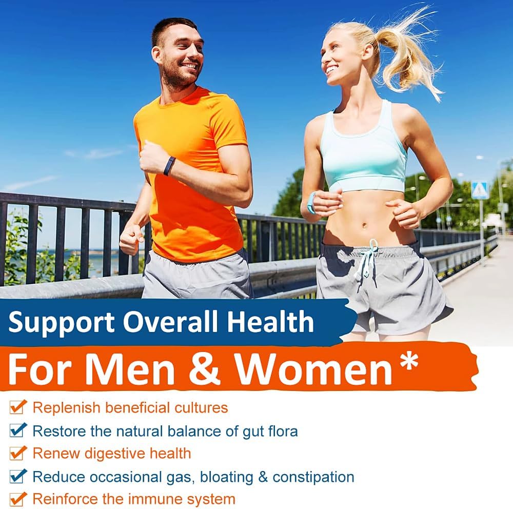 Probiotics 100 Billion CFU -10 Strains + Organic Prebiotics-lmmune,Digestive & Gut Health-Supports Occasional Constipation, Diarrhea, Gas & Bloating -for Women & Men.