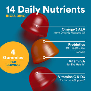 SmartyPants Multivitamin for Men, Organic Gummies: Methylfolate, Omega 3 (ALA), Vitamin D3, C, Vitamin B12, B6, A, K & Zinc for Immune Support, Biotin, Vegetarian, 120 Gummies (30 Day Supply)