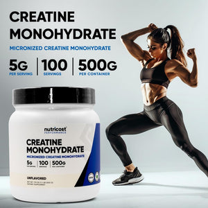 Nutricost Bulk Pack - 3 Pack Creatine Monohydrate Micronized Powder - 500G, 5000mg Per Serv (5g) - Micronized Creatine Monohydrate, 100 Servings, 17.9 Oz (3 Pack)
