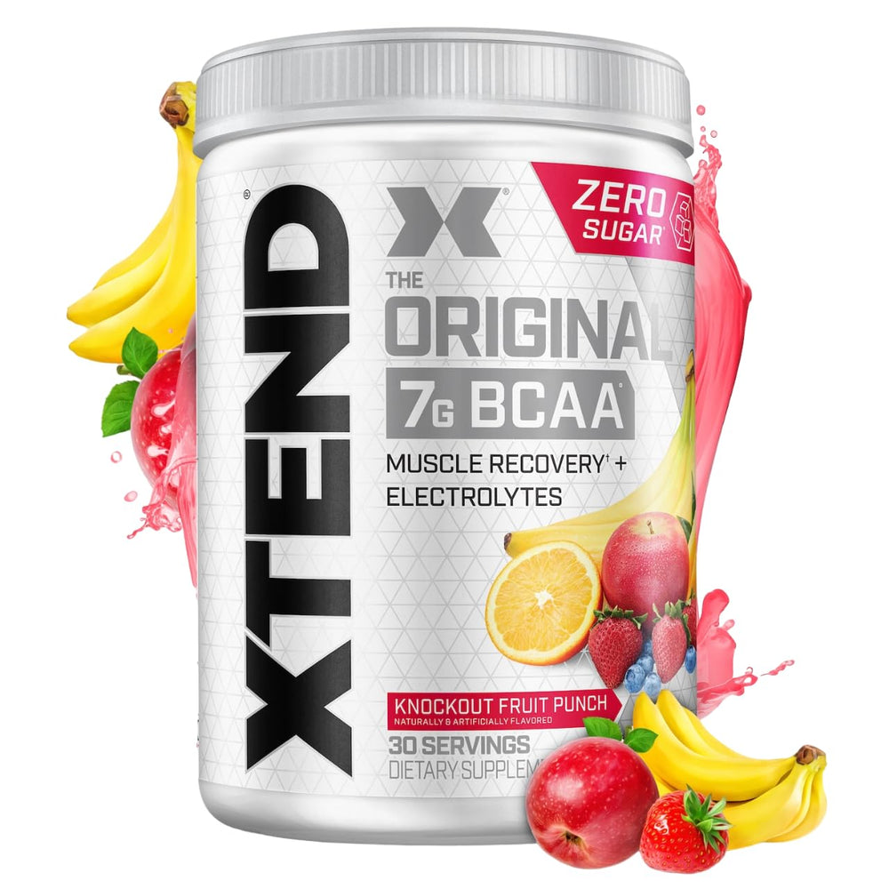Xtend Original BCAA Powder Airheads Candy Flavor, 7g BCAA and 2.5g L-Glutamine, Sugar Free Post Workout Muscle Recovery Drink with Amino Acids for Men & Women, 30 Servings
