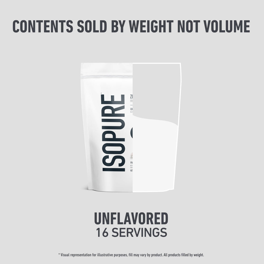 Isopure Zero Carb 100% Pure Whey Isolate Protein Powder, Lactose-Free, Gluten-Free, with Vitamins, Unflavored, 25g Protein Per Serving, 4.5 Lbs, 70 Servings (Packaging May Vary)