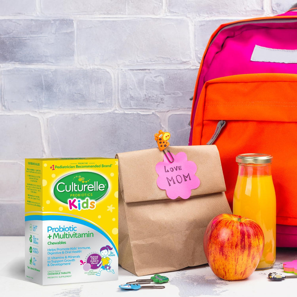Culturelle Kids Probiotic + Complete Multivitamin Chewable For Kids, Ages 3+, 30 Count, Digestive Health, Oral Health & Immune Support - With 11 Vitamins & Minerals, including Vitamin C, D3 & Zinc
