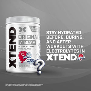 Scivation Xtend XTEND Original BCAA Powder Airheads Candy Flavor, 7g BCAA and 2.5g L-Glutamine, Sugar Free Post Workout Muscle Recovery Drink with Amino Acids for Men & Women, 30 Servings