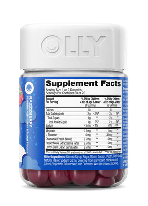 OLLY Kids Sleep Gummy, Occasional Sleep Support, 0.5mg Melatonin, L Theanine, Chamomile, and Lemon Balm Extracts, Childrens Chewable Supplement, Raspberry Flavor - 90 Count