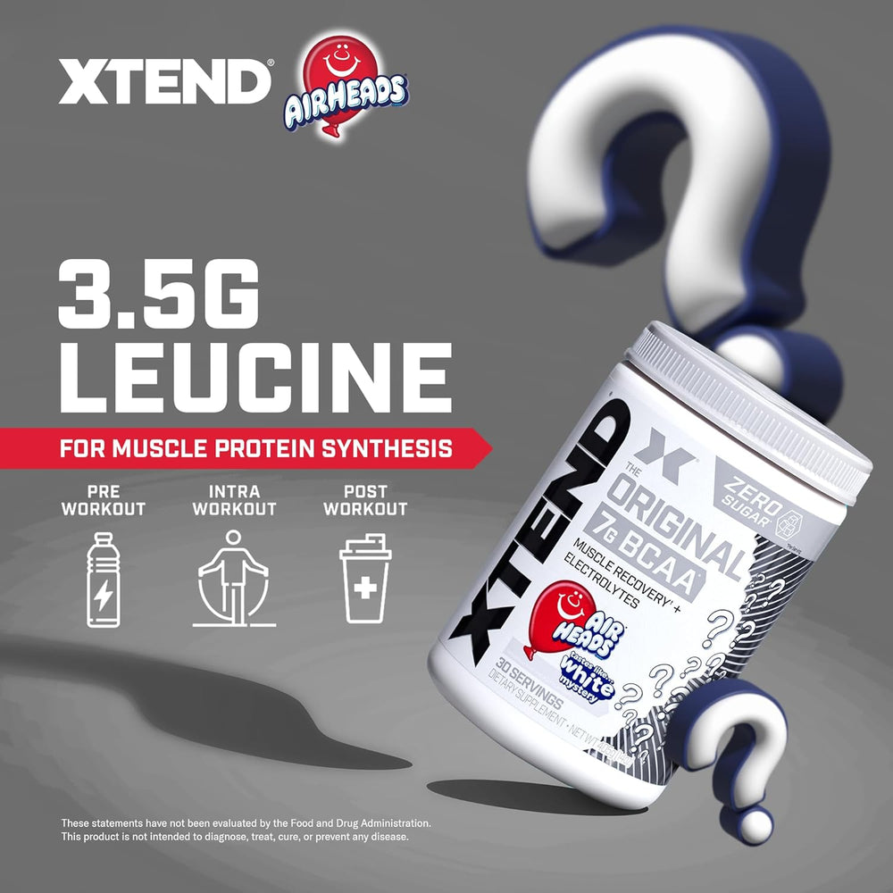 Scivation Xtend XTEND Original BCAA Powder Airheads Candy Flavor, 7g BCAA and 2.5g L-Glutamine, Sugar Free Post Workout Muscle Recovery Drink with Amino Acids for Men & Women, 30 Servings