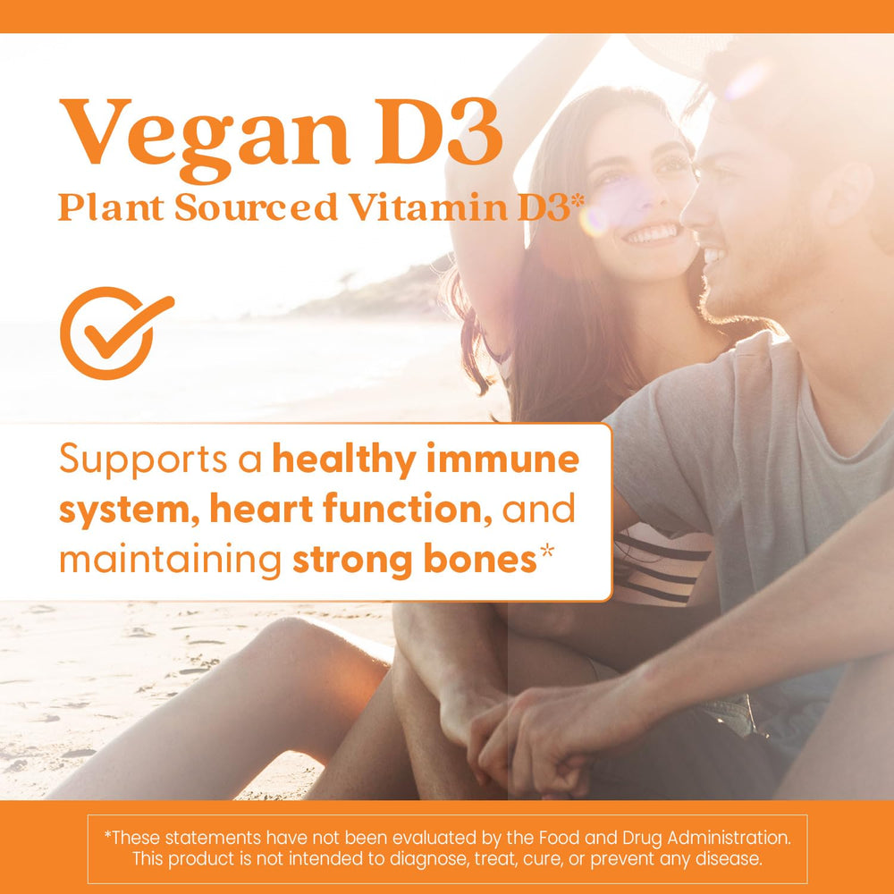 Doctors Best Vegan Vitamin D3 2500 IU Veg Caps - Vegan Vitamin D Supplement for Men & Women, Helps Support Calcium Absorption, Heart Health & Immune Support, 62.5 mcg per Serving - 60 Veggie Capsules