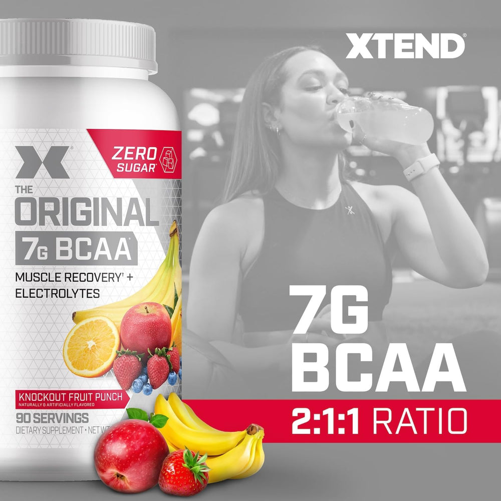 Xtend Original BCAA Powder 7g BCAA and 2.5g L-Glutamine, Sugar Free Post Workout Muscle Recovery Drink with Amino Acids for Men & Women, 90 Servings