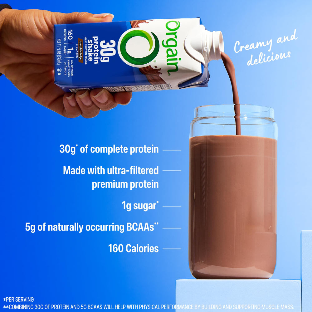 Orgain 38g High Protein Shake, Dairy Isolate Protein Milk, Vanilla, 6g BCAAs, 1g Sugar Per Serving, Meal Replacement, Ready to Drink, Keto Friendly, Gluten-Free 14 Fl Oz (Pack of 12)