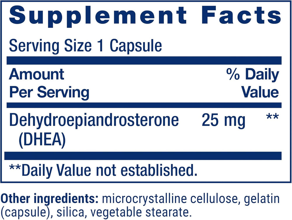 Life Extension DHEA 50 mg – Hormone Balance Supplement, Memory, Muscle Mass and Bone Density Support, Healthy Sex Drive, Gluten-Free, Non-GMO, 60 Capsules