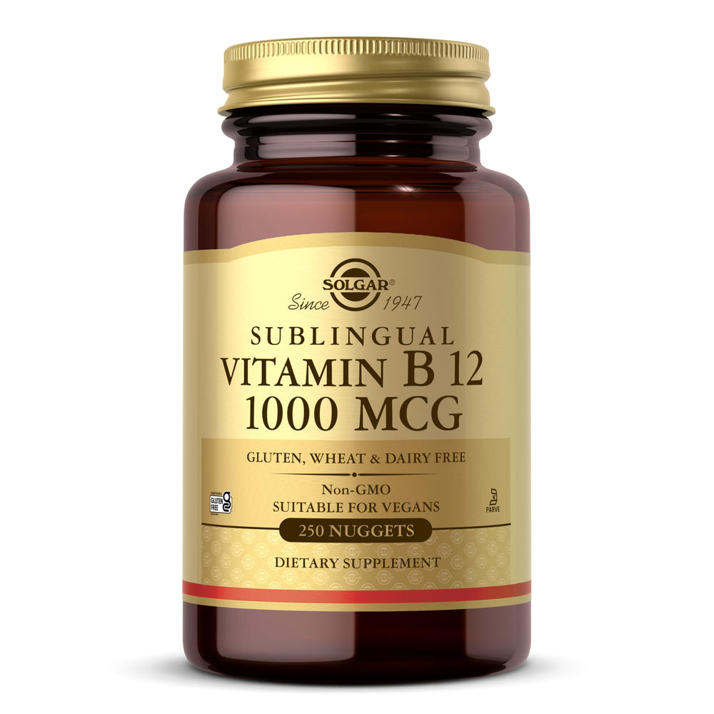 Solgar Vitamin B12 1000 mcg, 100 Nuggets - Energy Production, Red Blood Cells - Healthy Nervous System - Promotes Cardiovascular Health - Vitamin B - Non-GMO, Gluten Free, Kosher - 100 Servings