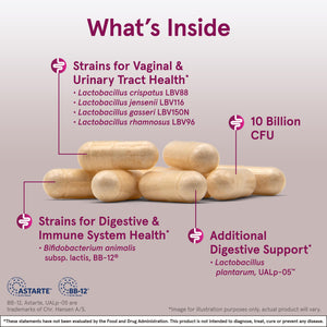 Jarrow Formulas Fem-Dophilus Advanced Probiotics 10 Billion CFU with 6 Science-Backed Strains, for Vaginal, Urinary Tract, Digestive, and Immune Support, 30 Veggie Capsules, Shelf-Stable, Pack of 12