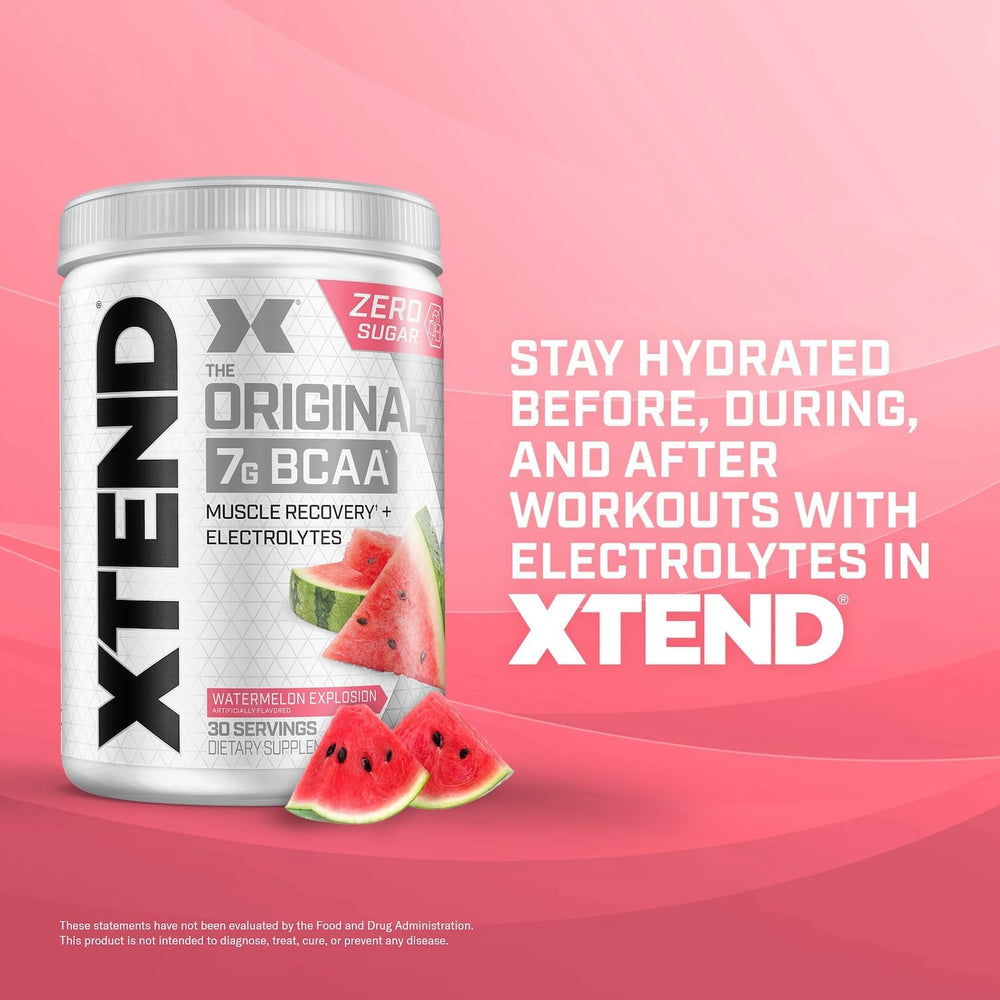 Xtend Original BCAA Powder 7g BCAA and 2.5g L-Glutamine, Sugar Free Post Workout Muscle Recovery Drink with Amino Acids for Men & Women, 90 Servings