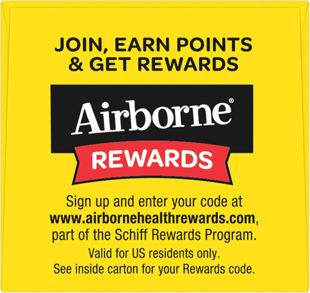 Airborne Vitamin C 1000mg (per Serving) Very Berry Chewable Tablets (32 Count in a Box), Gluten-Free Immune Support Supplement, with Vitamins A C E, ZINC, Selenium, Echinacea & Ginger, Antioxidants