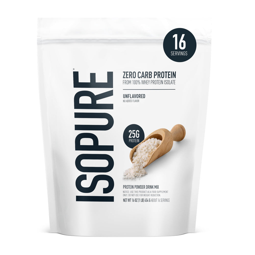 Isopure Zero Carb 100% Pure Whey Isolate Protein Powder, Lactose-Free, Gluten-Free, with Vitamins, Unflavored, 25g Protein Per Serving, 4.5 Lbs, 70 Servings (Packaging May Vary)