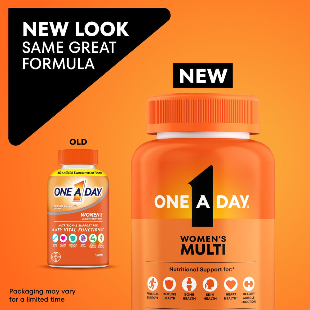 One A Day Multivitamin for Women- Daily Vitamins for Woman with Biotin, Calcium, Folic Acid, Iron & Zinc, Complete Women’s Vitamins, 200 Ct (Packaging May Vary)