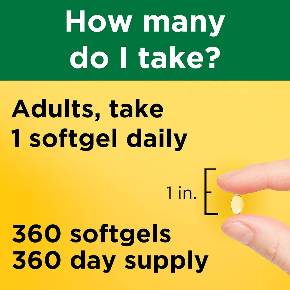 Nature Made Vitamin D3 5000 IU (125 mcg) Softgels, Extra Strength Vitamin D Supplement for Bone and Immune Health Support, 90 Softgels, 90 Day Supply