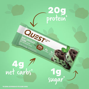 Quest Protein Bars Bundle - Mint Chocolate Chunk (12 Count) & Chocolate Sprinkled Doughnut (12 Count)
