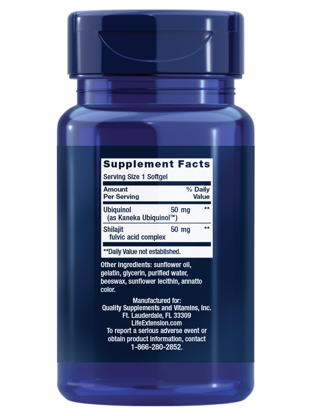 Life Extension Super Ubiquinol CoQ10 with Enhanced Mitochondrial Support, ubiquinol CoQ10, shilajit, potent heart health & cellular energy production support, ultra-absorbable, gluten-free, 60 softgel