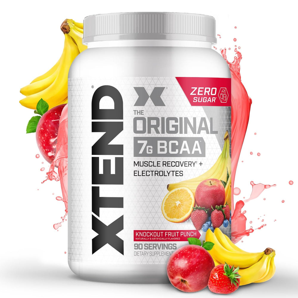 Xtend Original BCAA Powder Airheads Candy Flavor, 7g BCAA and 2.5g L-Glutamine, Sugar Free Post Workout Muscle Recovery Drink with Amino Acids for Men & Women, 30 Servings