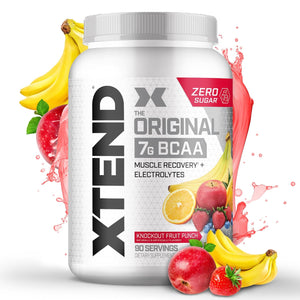 Xtend Original BCAA Powder Airheads Candy Flavor, 7g BCAA and 2.5g L-Glutamine, Sugar Free Post Workout Muscle Recovery Drink with Amino Acids for Men & Women, 30 Servings