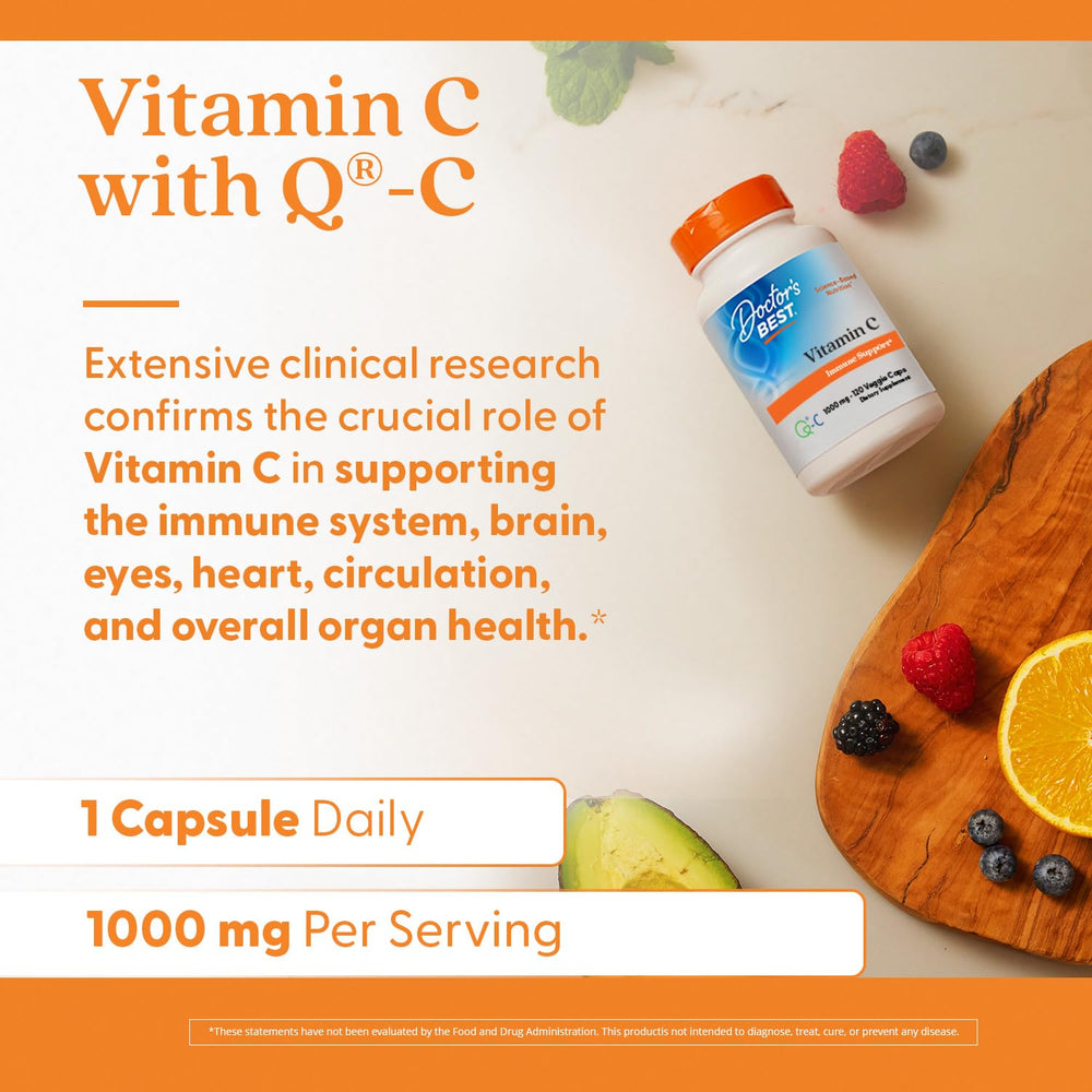 Doctor's Best Vitamin C with Q-C, Immune Support, Non-GMO, Gluten Free, Soy Free, Vegan 360 Veggie Caps