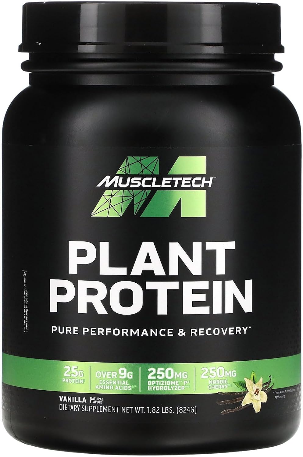 MuscleTech Plant-Based Performance Protein, Platinum Plant-Based Performance Protein Powder, 25g Protein, 5 Plant Protein Sources, Vanilla 20 Servings