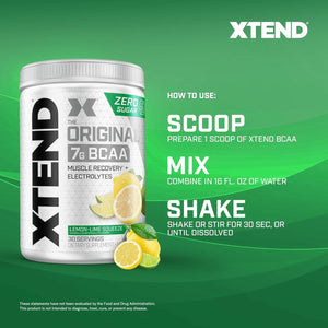 Xtend Original BCAA Powder Airheads Candy Flavor, 7g BCAA and 2.5g L-Glutamine, Sugar Free Post Workout Muscle Recovery Drink with Amino Acids for Men & Women, 30 Servings