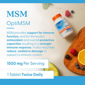 Doctors Best MSM, Supports Hair, Skin, Nails, & Joints, Non-GMO, Gluten Free, Vegan 120 Tablets