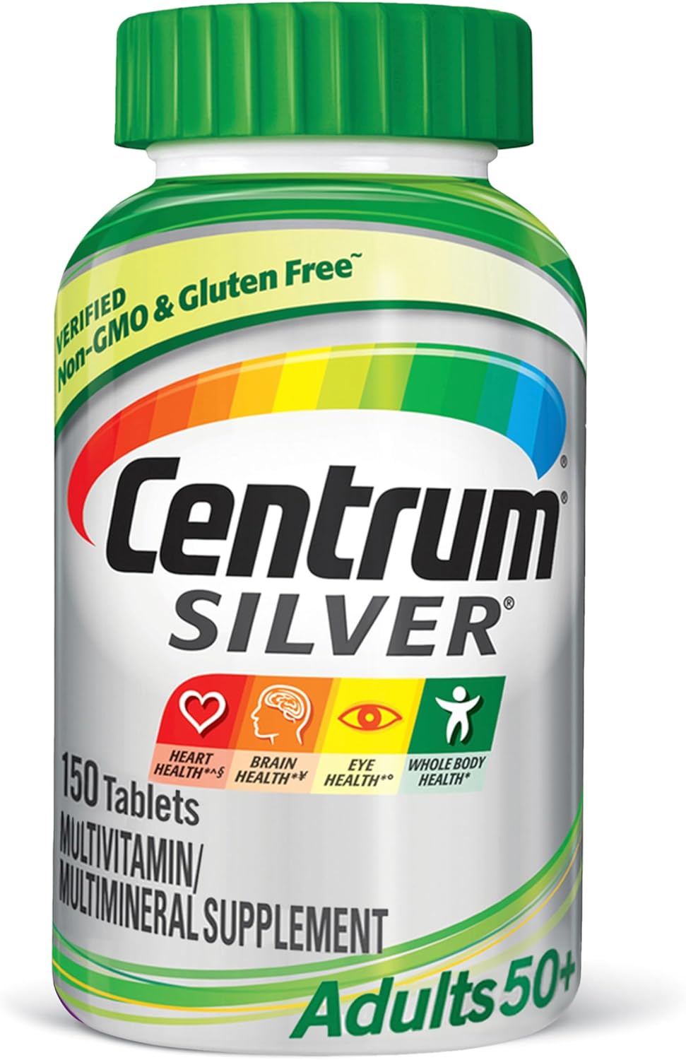 Centrum Silver Multivitamin for Adults 50 Plus, Multivitamin/Multimineral Supplement with Vitamin D3, B Vitamins, Calcium and Antioxidants, Gluten Free, Non-GMO Ingredients - 150 Count