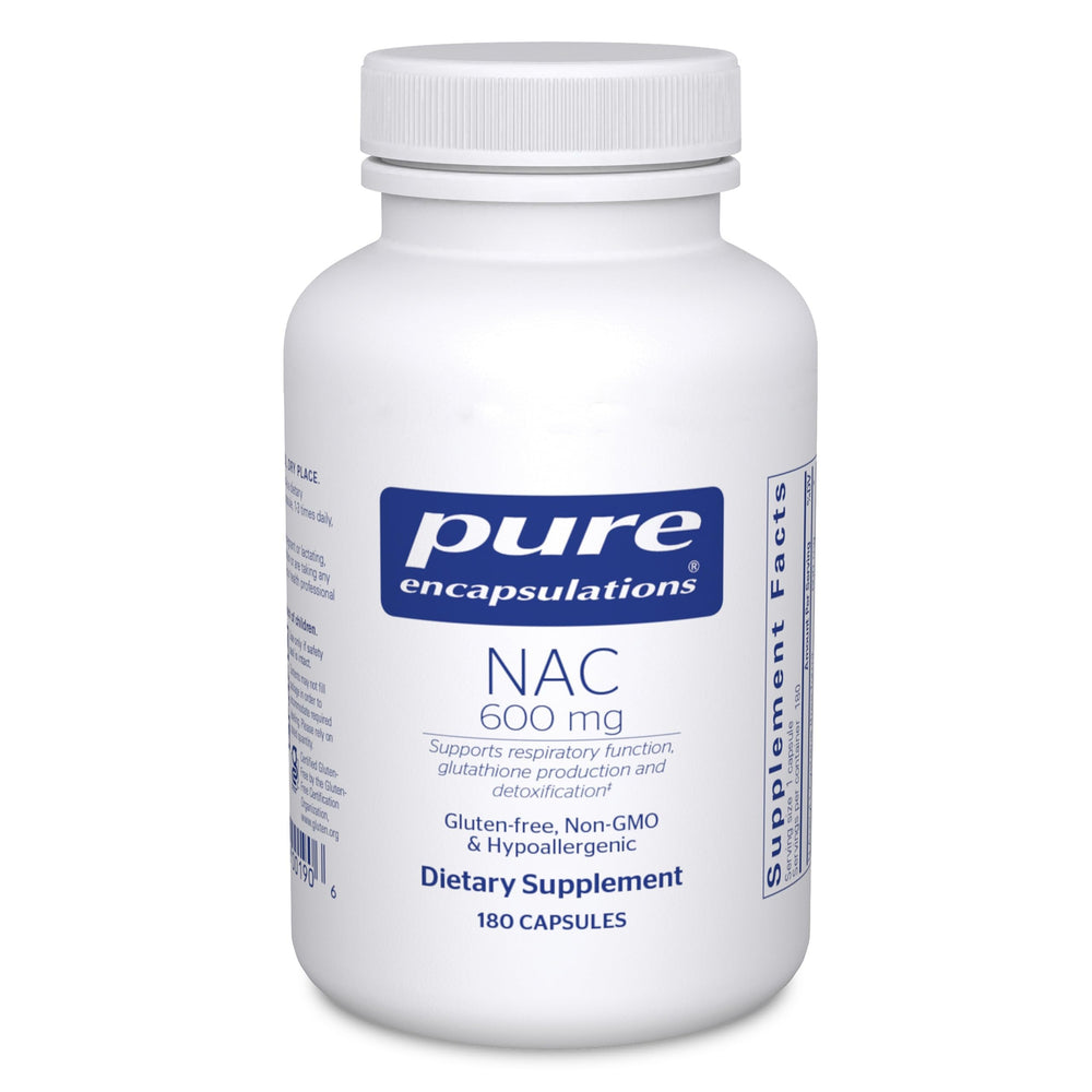 Pure Encapsulations NAC 600 mg - N-Acetyl Cysteine NAC Supplement for Lung Health & Immune Support, Liver Support & Antioxidants* - with Freeform N-Acetyl-L-Cysteine - 360 Capsules