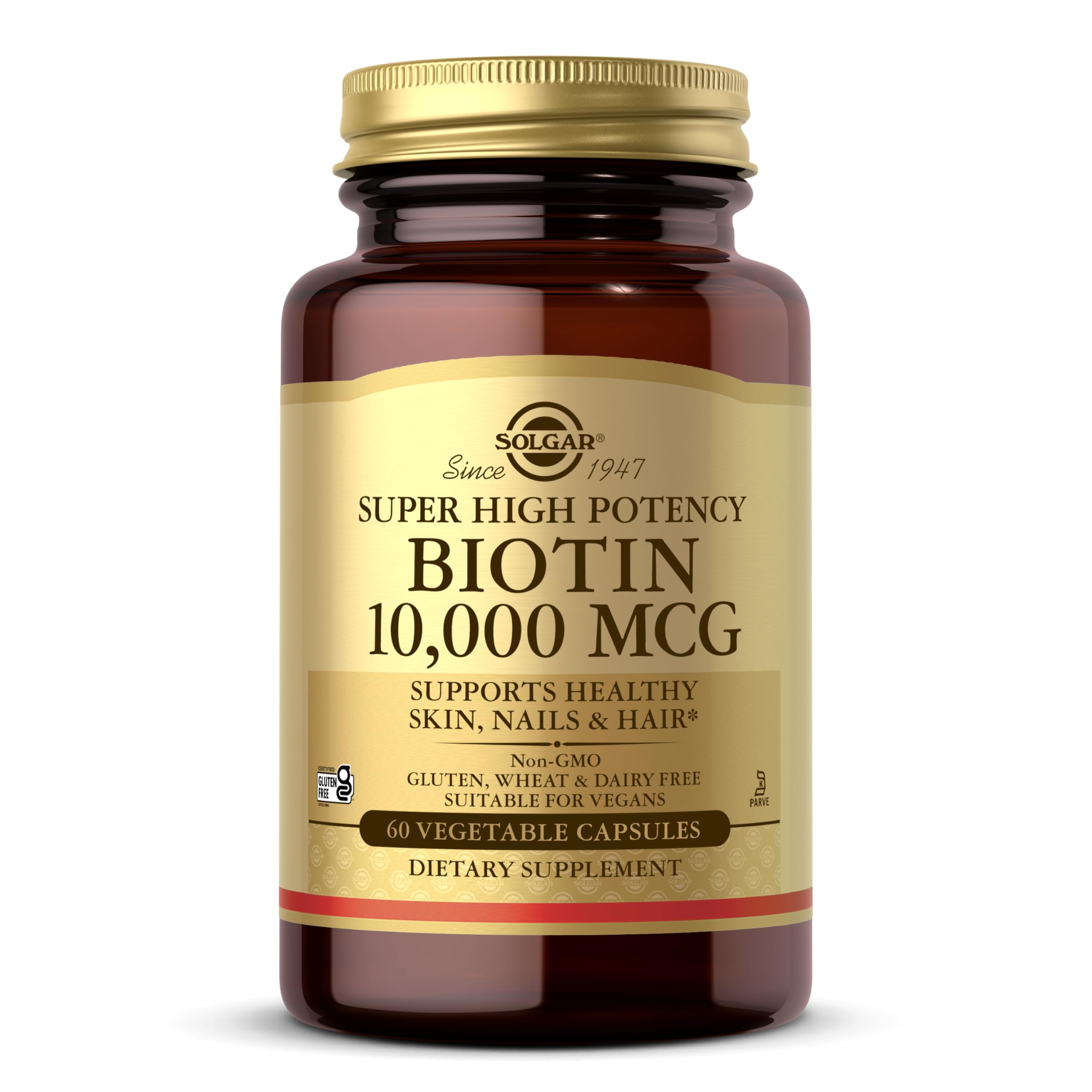 Solgar Biotin 5000 mcg - Supports Healthy Skin, Nails & Hair - Supports Energy Production & Metabolism - Vitamin B - Non-GMO, Vegan, Gluten Free - 180 Count
