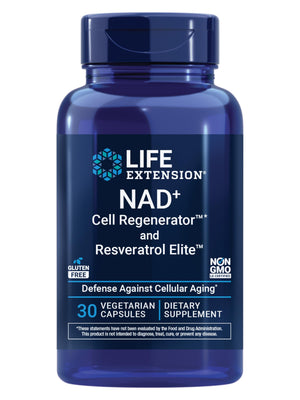 Life Extension NAD+ Cell Regenerator and Resveratrol Elite, NIAGEN nicotinamide riboside, Trans-resveratrol, quercetin, Fisetin, for Longevity, Energy, and oxidative Stress, 30 Vegetarian Capsule