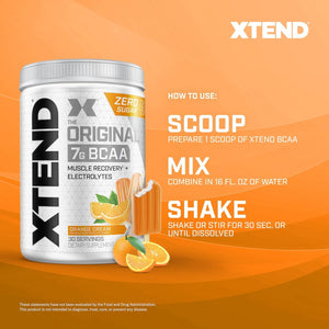 Xtend Original BCAA Powder 7g BCAA and 2.5g L-Glutamine, Sugar Free Post Workout Muscle Recovery Drink with Amino Acids for Men & Women, 30 Servings