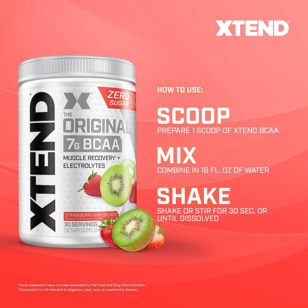 Xtend Original BCAA Powder 7g BCAA and 2.5g L-Glutamine, Sugar Free Post Workout Muscle Recovery Drink with Amino Acids for Men & Women, 90 Servings