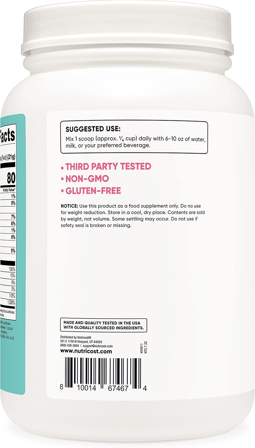 Nutricost Protein for Women Chocolate, 2 LB - Collagen, Whey, Folic Acid, Biotin, Calcium