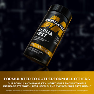 MuscleTech Testosterone Booster for Men, AlphaTest - T-Boost Mens Supplement with Tribulus Terrestris & Boron - Daily Male Gym Workout Supplements for Muscle Growth, Stamina & Energy - 240 Pills