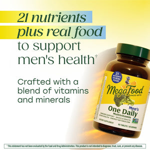 MegaFood One Daily Mens Multivitamins - Multivitamin for Men - Vitamin C, Vitamin D3 & Vitamin B12 - Muscle, Energy Metabolism & Immune Support - Vegetarian, Gluten Free - 36 Tablets, 36 Servings