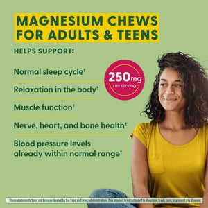 MegaFood Relax + Calm Magnesium Supplement - Soft Chews with Magnesium Citrate & Malate for Heart Health, Muscle Tension & More - Vegetarian - Grape-Flavor - 30 Chews (15 Servings) (Pack of 2)